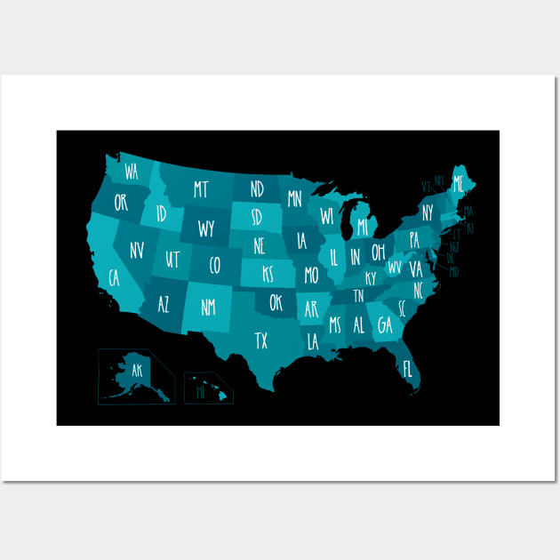 USA Map Wall Art by TambuStore